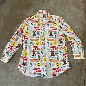 Magic Society Y2K Internet Graphic Button Up Shirt